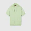 Gucci Cotton Blend Polo Top In Green