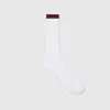 Gucci Cotton Blend Socks With Web Detail In White