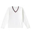 Gucci White Sweater For Kids With Web Detail In White/green/red