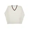 Gucci Cotton-blend Sweater With Web Trim Kids In White
