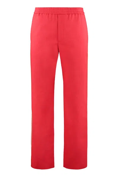 Gucci Cotton Blend Trousers In Red
