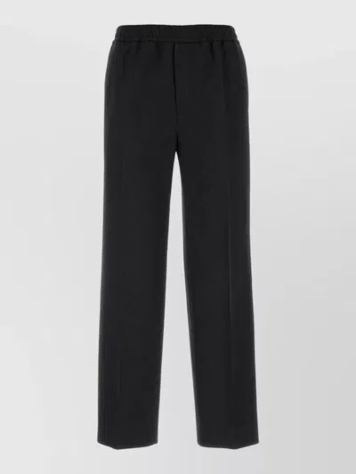 Gucci Cotton Blend Trousers Straight Leg Back Pockets In Black
