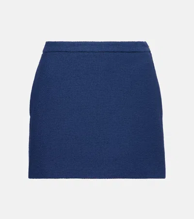 Gucci Cotton-blend Tweed Miniskirt In Blue
