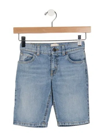 Pre-owned Gucci Babies' Cotton Blue Denim Shorts With Zip Closure