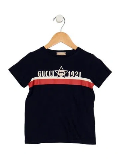Pre-owned Gucci Babies' Cotton Blue Graphic Short Sleeve T-shirt