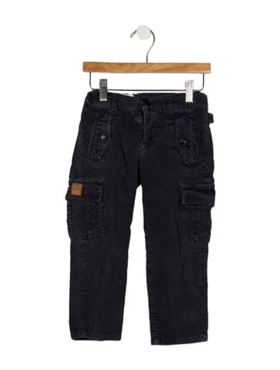 Pre-owned Gucci Babies' Cotton Blue Patterned Pants With Zip And Button Closure