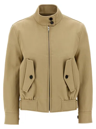 Gucci Cotton Bomber Jacket Casual Jackets And Parka Beige In Neutral