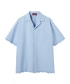 Gucci Cotton Bowling Shirt With Embroidery In Blue