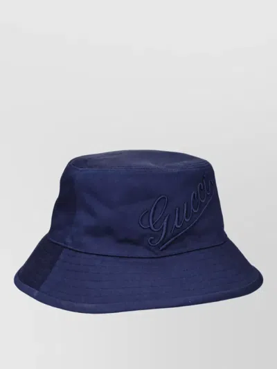 Gucci Cotton Bucket Hat In Blue