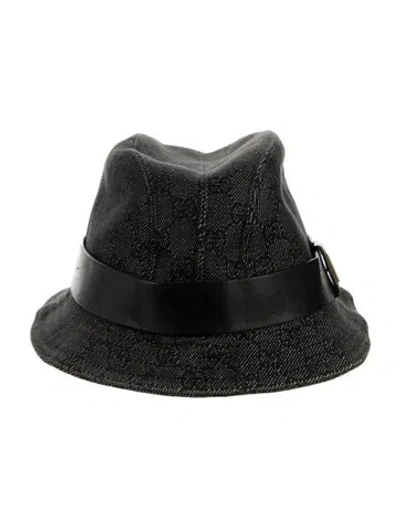 Pre-owned Gucci Cotton Bucket Hat In Black