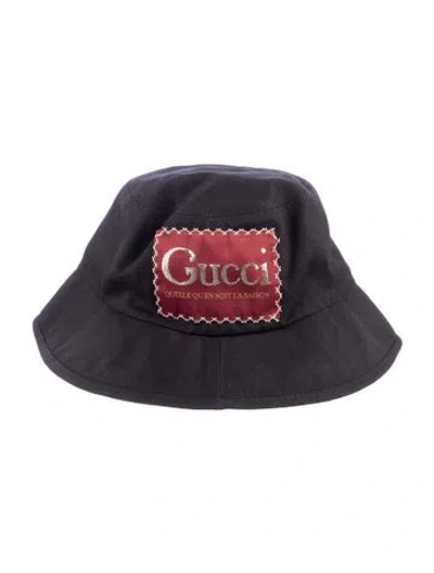 Pre-owned Gucci Cotton Bucket Hat In Black
