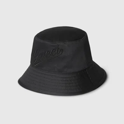 Gucci Cotton Bucket Hat In Black