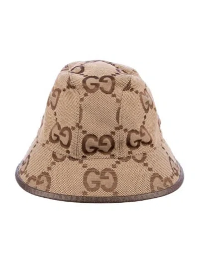 Pre-owned Gucci Cotton Bucket Hat In Brown