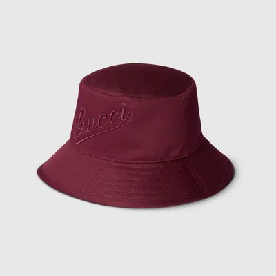Gucci Cotton Bucket Hat In Red