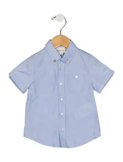 Pre-owned Gucci Babies' Cotton Button Up Shirt In Blue
