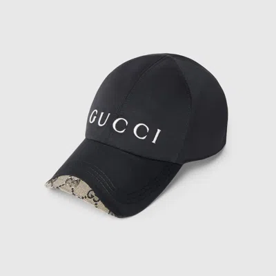 Gucci Cotton Canvas Baseball Hat In Black