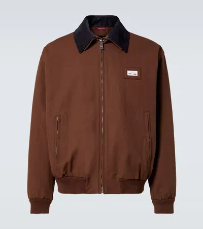 Gucci Cotton Canvas Blouson In Brown
