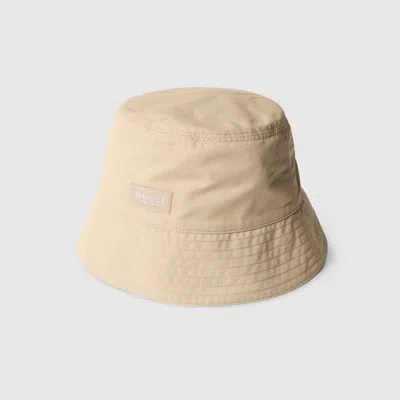 Gucci Cotton Canvas Bucket Hat In Neutral