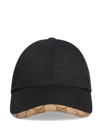Gucci Cotton Canvas Cap In Burgundy