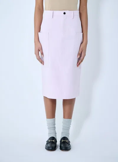 GUCCI COTTON CANVAS DELAVÉ SKIRT