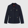 Gucci Cotton Canvas Jacket With Embroidery In Blue