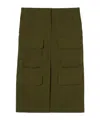 Gucci Cotton Canvas Skirt With Embroidery In Green