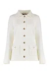 Gucci White Stretch Crochet Blazer In Neutral