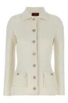 Gucci White Stretch Crochet Blazer In Neutral