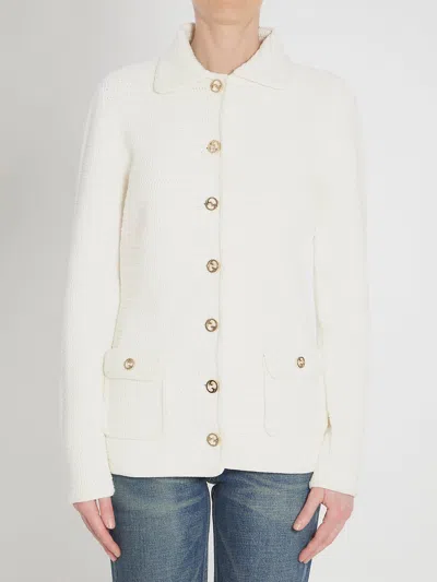 Gucci Cotton Cardigan In White
