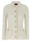 Gucci Crochet Button Cardigan In White