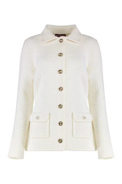 Gucci Cotton Cardigan In White