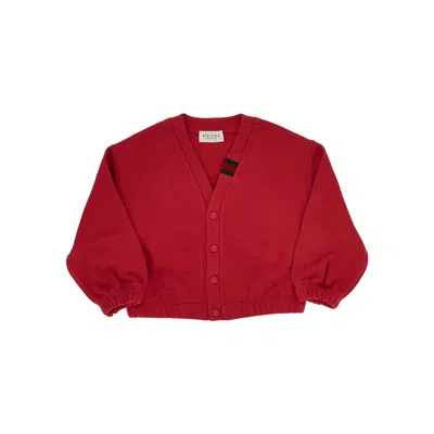 Gucci Cotton Cardigan With Web Detail - Kids In Red