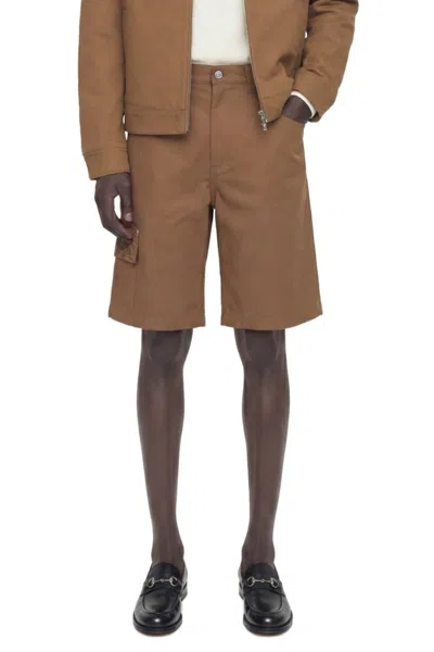 Gucci Cotton Cargo Bermudas In Brown