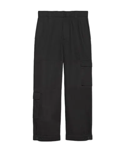 Gucci Cotton Cargo Pants In Black