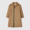 Gucci Cotton Coat With Web In Blue