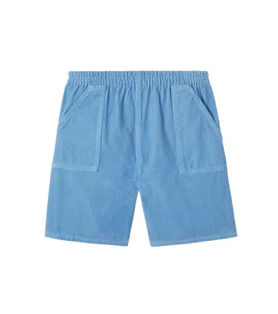 Gucci Kids' Cotton Corduroy Bermuda Shorts In Blue