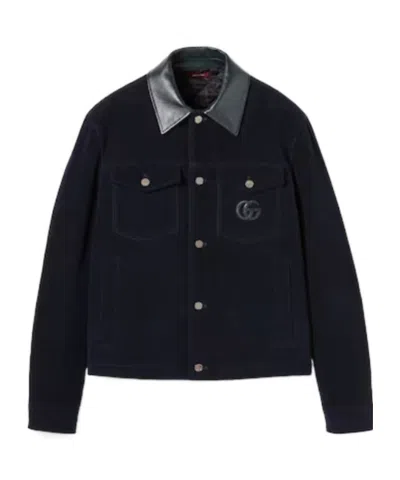 Gucci Cotton Corduroy Jacket In Blue