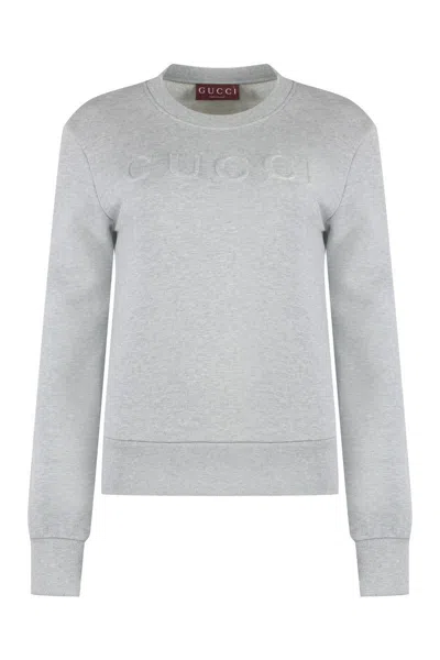 Gucci Cotton Crew-neck Sweatshirt In Gray
