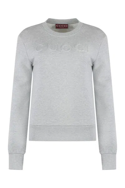 Gucci Cotton Crew-neck Sweatshirt In Gray