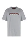 Gucci Women Grey Printed Cotton Jersey T-shirt