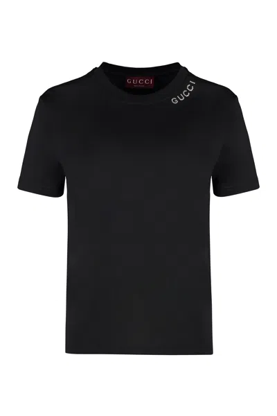 Gucci Cotton Crew-neck T-shirt In Black