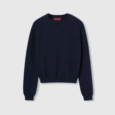 GUCCI GUCCI COTTON CREWNECK TOP WITH GG ARGYLE