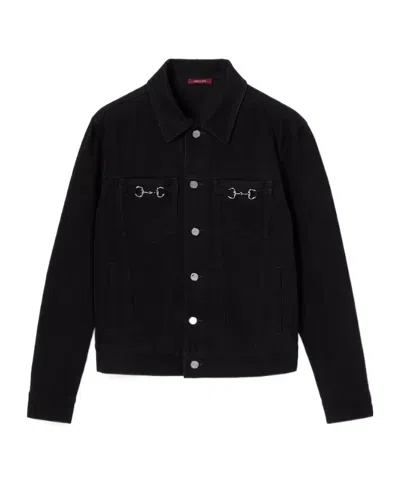 Gucci Cotton Denim Jacket With Horsebit In Black