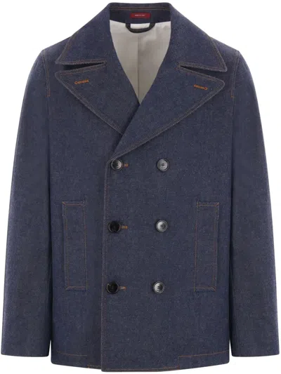 Gucci Cotton Denim Jacket With Horsebit In Blue