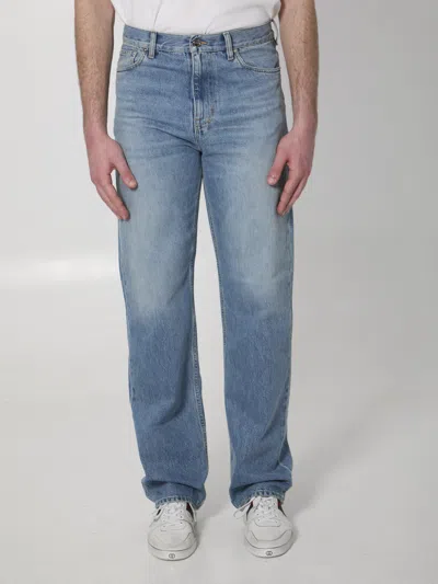 Gucci Cotton Denim Pants In Blue
