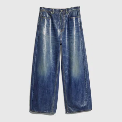 Gucci Cotton Denim Pants With Coating In Blue