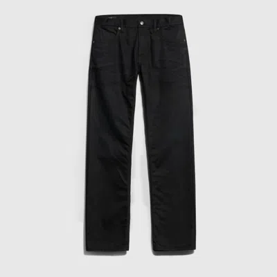 Gucci Cotton Denim Pants With Embroidery In Black