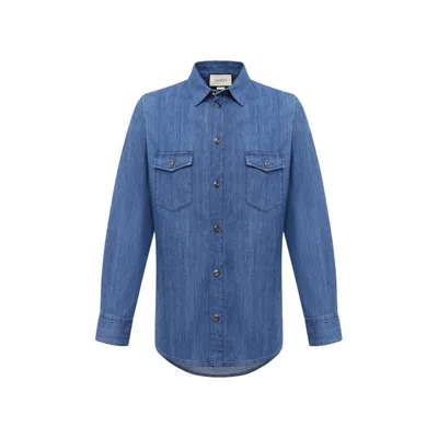 Gucci Cotton Denim Shirt In Blue
