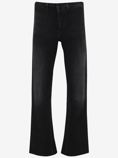 Gucci Cotton Denim With Web Detail Jeans In Black