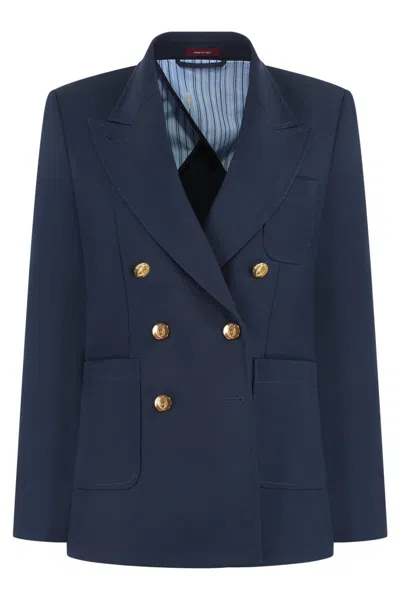 Gucci Blazer Double-breasted Gold-tone Buttons In Blue